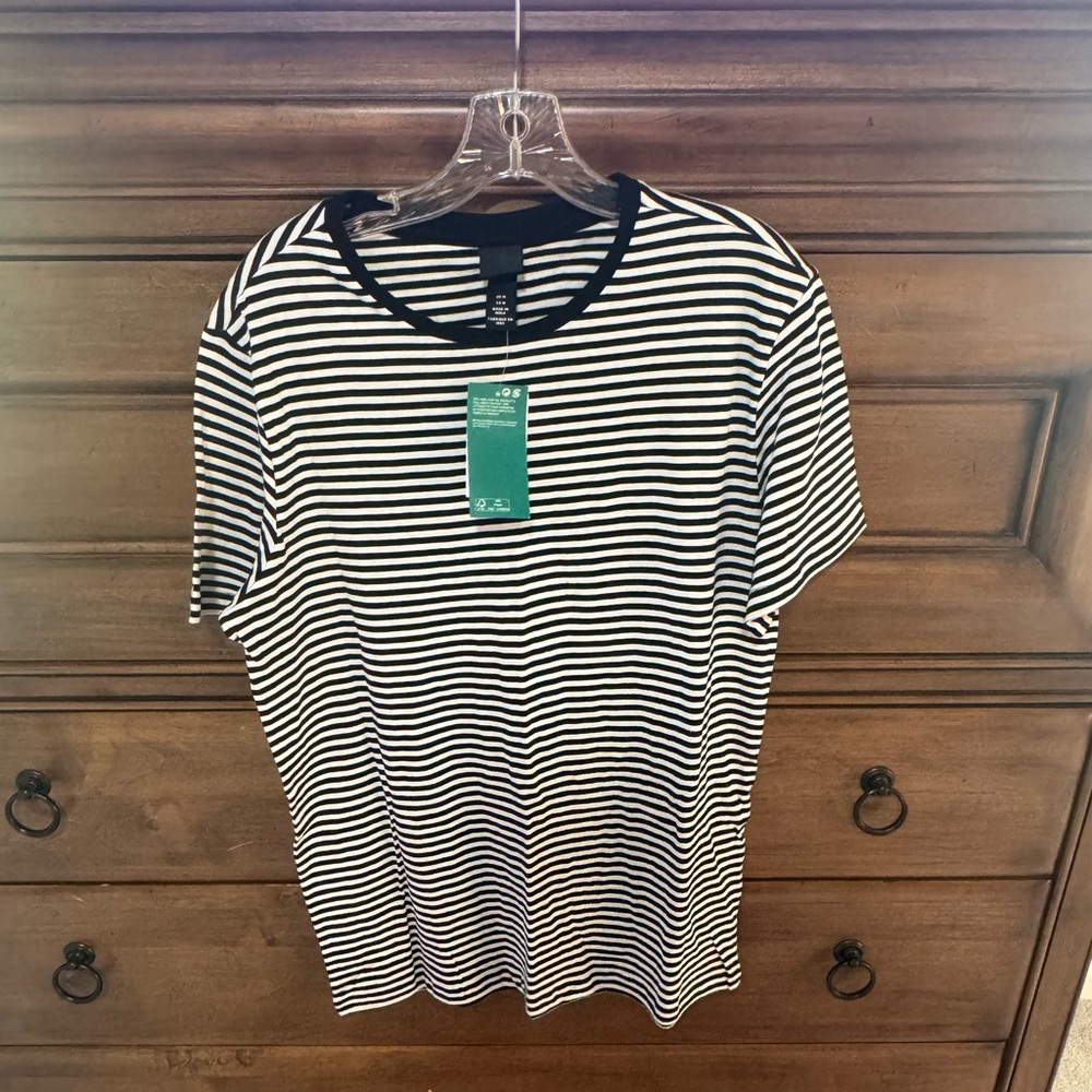Black and White Striped Top